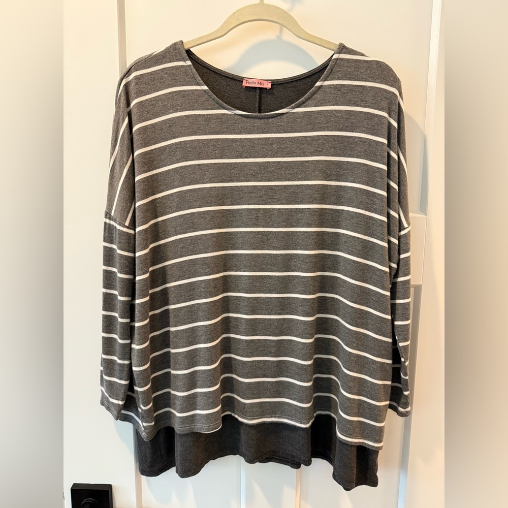 Hello Miz Layered Stripe Maternity Top